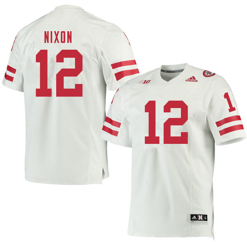 Men #12 Will Nixon Nebraska Cornhuskers College Football Jerseys Sale-White